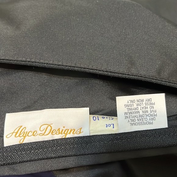 Vintage Black & Silver Dress/ Side Train/ Alice Designs - Picture 11 of 11